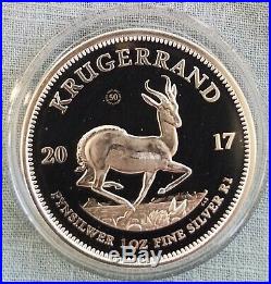 2017 South Africa 1 oz Silver Proof Krugerrand in original mint box and COA