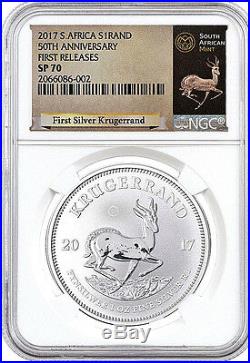 2017 South Africa 1oz Silver 1 Rand NGC SP70 Coin First Release Kruggerrand C47