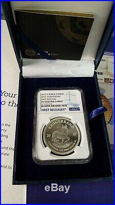2017 South Africa 1oz Silver Krugerrand Proof NGC PF70 Ultra Cameo First Release