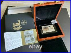 2017 South Africa 3 oz Silver 50th Anniversary Krugerrand Coin & Bar Set withBox