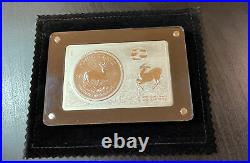 2017 South Africa 3 oz Silver 50th Anniversary Krugerrand Coin & Bar withOGP #0041
