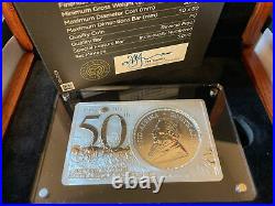 2017 South Africa 3 oz Silver 50th Anniversary Krugerrand Coin & Bar withOGP #0041