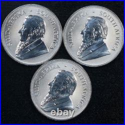 2017 South Africa 3 x 1 Ounce Silver Krugerrand Reverse Finish 50th Anniversary
