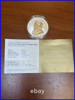 2017 South Africa 50th Anniversary Krugerrand 1 oz Silver Bullion withCOA