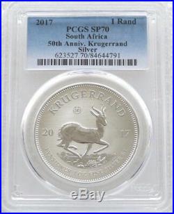 2017 South Africa 50th Anniversary Krugerrand Privy Silver 1oz Coin PCGS SP70
