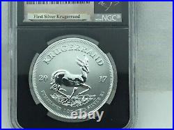 2017 South Africa 50th Anniversary Krugerrand Silver 1oz coin FR NGC-SP 70 withCOA