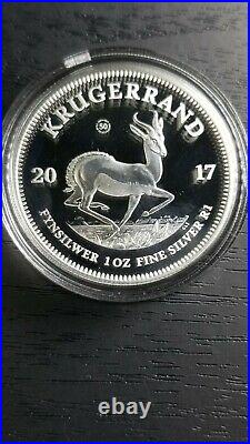 2017 South Africa 50th Anniversary Krugerrand Silver Proof 1oz Coin Box Coa
