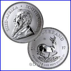 2017 South Africa Krugerrand 1 oz 1 Rand Coin. 999 Silver 50th Anniversary