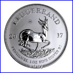 2017 South Africa Krugerrand 1 oz 1 Rand Coin. 999 Silver 50th Anniversary