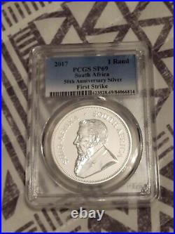 2017 South Africa Krugerrand 50th Anniversary 1oz. Silver PCGS SP69