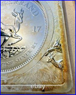 2017 South Africa Krugerrand 50th Anniversary 3 oz Silver Coin-Bar #0079