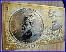 2017 South Africa Krugerrand 50th Anniversary 3 oz Silver Coin-Bar #0079