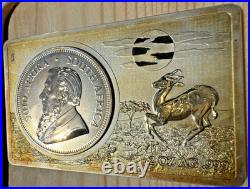 2017 South Africa Krugerrand 50th Anniversary 3 oz Silver Coin-Bar #0079