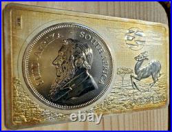 2017 South Africa Krugerrand 50th Anniversary 3 oz Silver Coin-Bar #0079