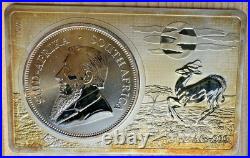 2017 South Africa Krugerrand 50th Anniversary 3 oz Silver Coin-Bar #0079