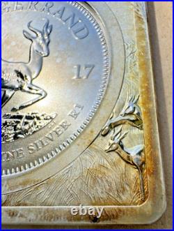 2017 South Africa Krugerrand 50th Anniversary 3 oz Silver Coin-Bar #0079