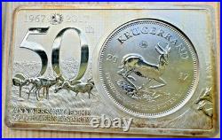 2017 South Africa Krugerrand 50th Anniversary 3 oz Silver Coin-Bar #0079