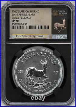 2017 South Africa Krugerrand 50th Anniversary Early Releases Ngc Sp70 Silver Mr