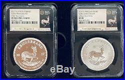 2017 South Africa Krugerrand 50th Anniversary Set NGC PF70 UCAM & SP70 Wood Box