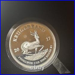 2017 South Africa Krugerrand Proof 1 Oz Silver 50th Privy Box & COA OGP