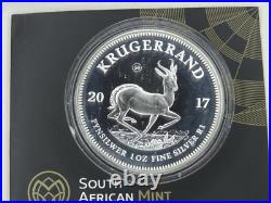 2017 South Africa Krugerrand Proof 1 Oz Silver 50th Privy Box & COA OGP