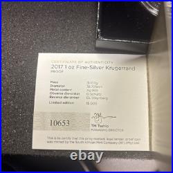 2017 South Africa Krugerrand Proof 1 Oz Silver 50th Privy Box & COA OGP