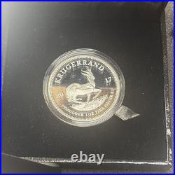 2017 South Africa Krugerrand Proof 1 Oz Silver 50th Privy Box & COA OGP