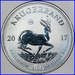 2017 South Africa Krugerrand Proof 1oz Fine Silver 50th Anniversary Privy Mark