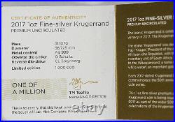 2017 South Africa Krugerrand Proof 1oz Fine Silver 50th Anniversary Privy Mark