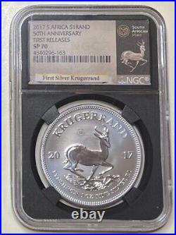 2017 South Africa Silver 1 Krugerrand NGC SP 70 50th Anniversary First Releases