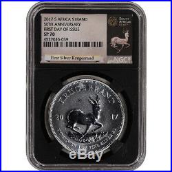 2017 South Africa Silver Krugerrand 1 oz 1 Rand NGC SP70 First Day Issue Black