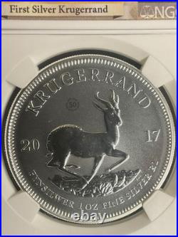 2017 South Africa Silver Krugerrand 50th Anniversary 1st Releases SP70 NGC