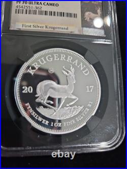 2017 South Africa Silver Krugerrand First Releases NGC SP70 50th Anniversary UC