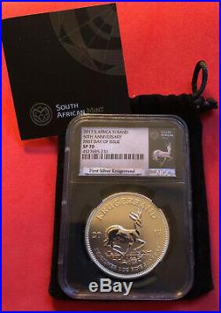 2017 South Africa Silver Krugerrand Ngc Sp70fdiblack Corewith Coa And Pouch
