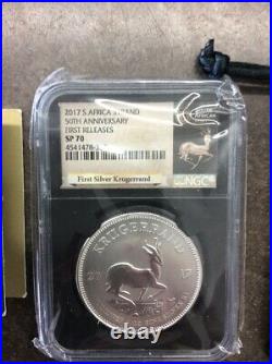 2017 South Africa Silver Krugerrand S1r 50th Anniversary First Release Ngc Sp70