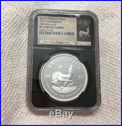 2017 South Africa Silver Proof Krugerrand NGC PF 70 First Releases Black Retro