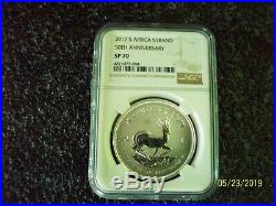 2017 South S. Africa 1Rand Krugerrand NGC SP 70 50th Anniversary