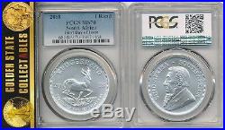 2018 1 Rand 1 Oz Silver Krugerrand Pcgs Ms70 First Day Of Issue X 10 Coin Lot