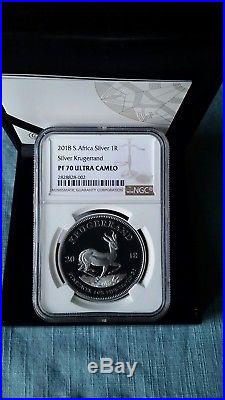 2018 1oz Silver PROOF Krugerrand NGC Perfect PF70 Ultra Cameo In Hand USA