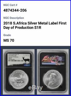 2018 & 2019 1oz. 999 Silver Krugerrand Ngc Fdp First Day Production Top Pop