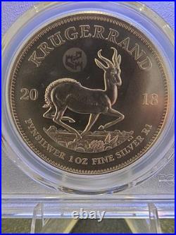 2018 PCGS MS70 South Africa Great Wall Privy Krugerrand 1oz Silver