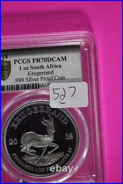 2018 PR 70 South Africa Krugarand 1 OZ Silver Coin PCGS Graded Authentic 527