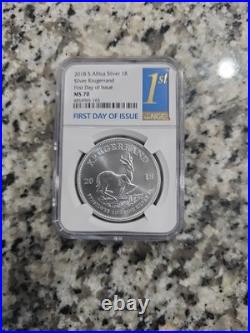 2018 S. Africa 1 oz Silver Krugerrand 1R NGC PF 70 First Releases Est. Value$225
