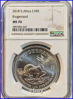 2018 S. Africa Krugerrand S1kr Ngc Ms 70 Unc Superb Coin Finest Grade Worldwide