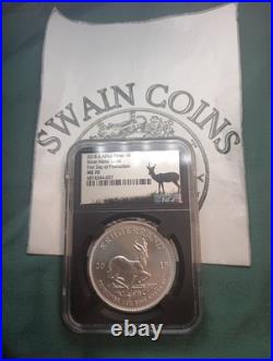 2018 S Krugerrand MS70 FDOP Silver Metal Label E170