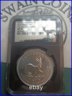 2018 S Krugerrand MS70 FDOP Silver Metal Label E170