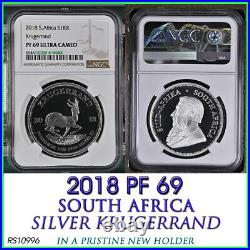 2018 Silver Krugerrand Pf69 Ngc South Africa 1 Rand Proof R1 1 Oz 1 Ounce
