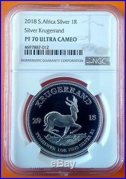 2018 Silver Proof Krugerrand NGC PF70 Ultra Cameo (Perfect Grade) SN 950