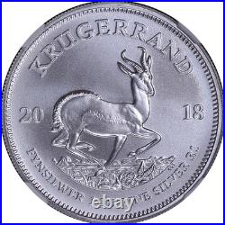 2018 South Africa 1 Ounce Silver Krugerrand NGC MS70 Ed Harbuz Autograph Label