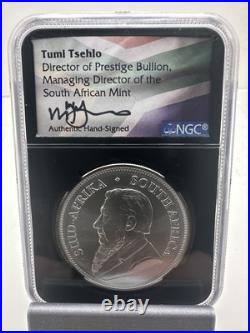 2018 South Africa 1 oz Silver Krugerrand MS70 One of 1st 1000 Struck & Signed